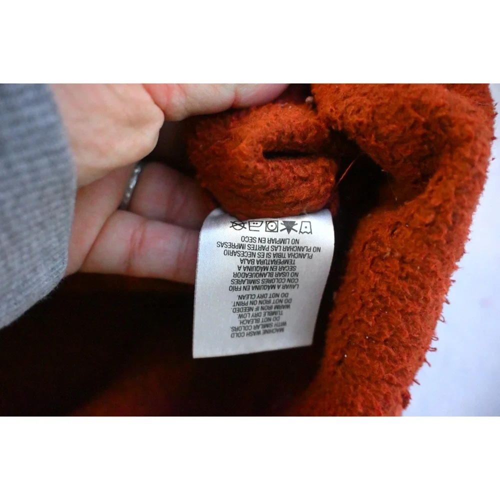 Outdoor Life Mens L Quarter Zip Sweater Orange Fleece Back Chest Pocket Cozy